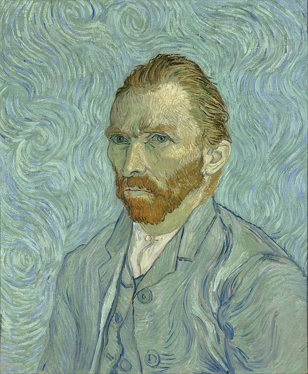 Autoportrait de Vincent van Gogh, 1889, peint pendant son séjour à Saint-Rémy