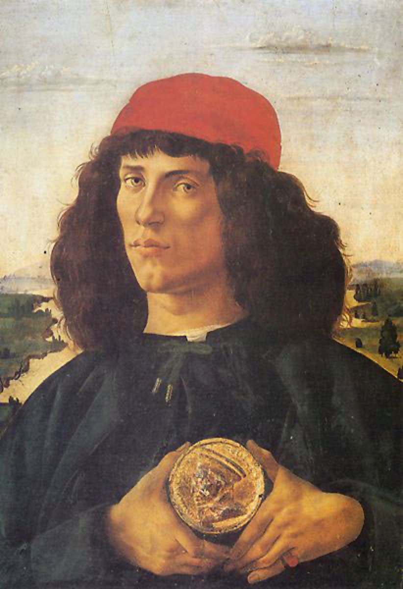 Homme tenant une médaille - Sandro Botticelli