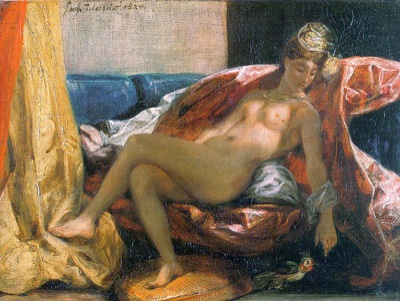 Femme avec un perroquet