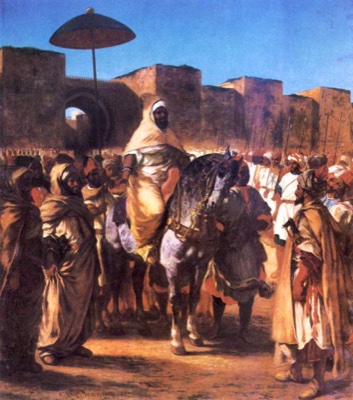 Sultan du maroc et sa suite