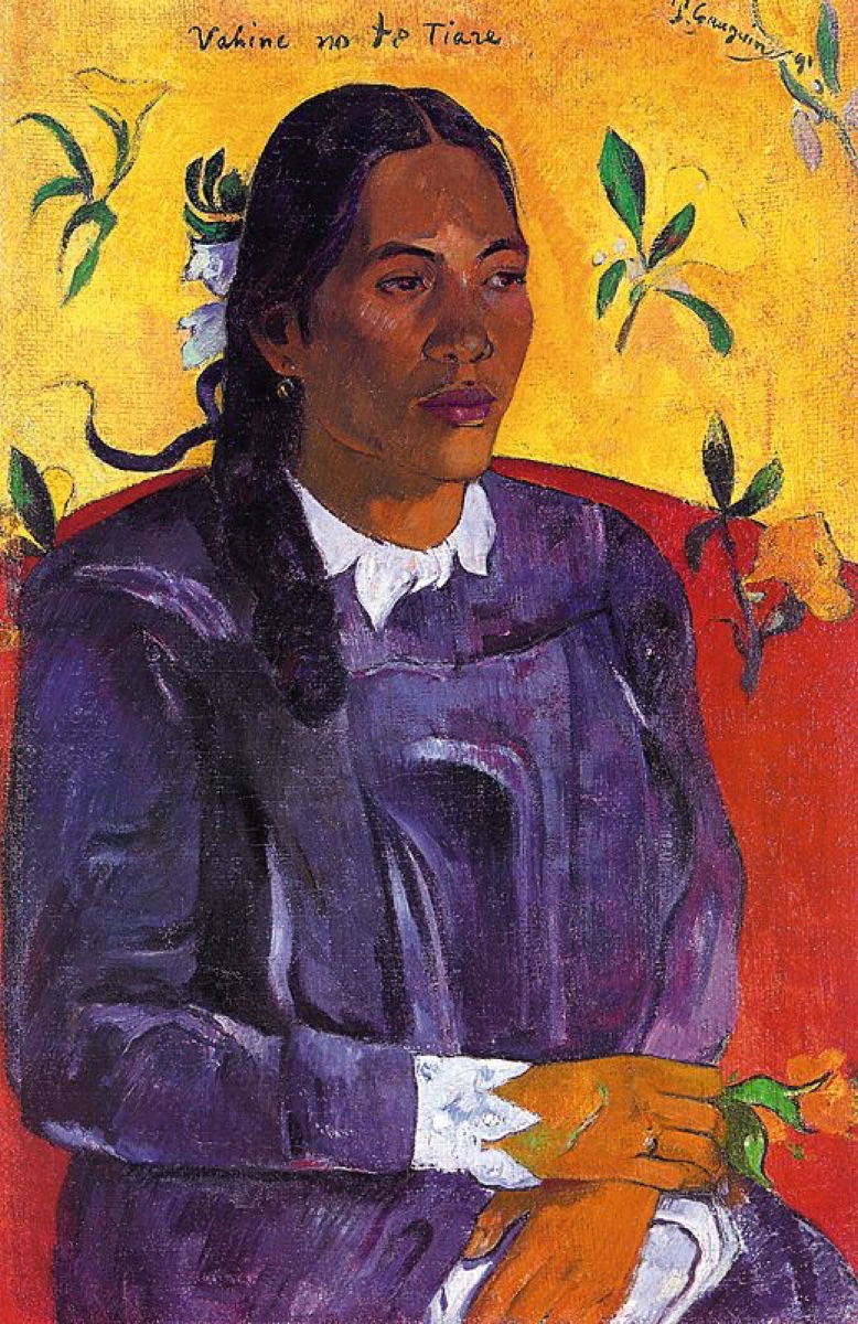 Femme avec une fleur - Paul Gauguin