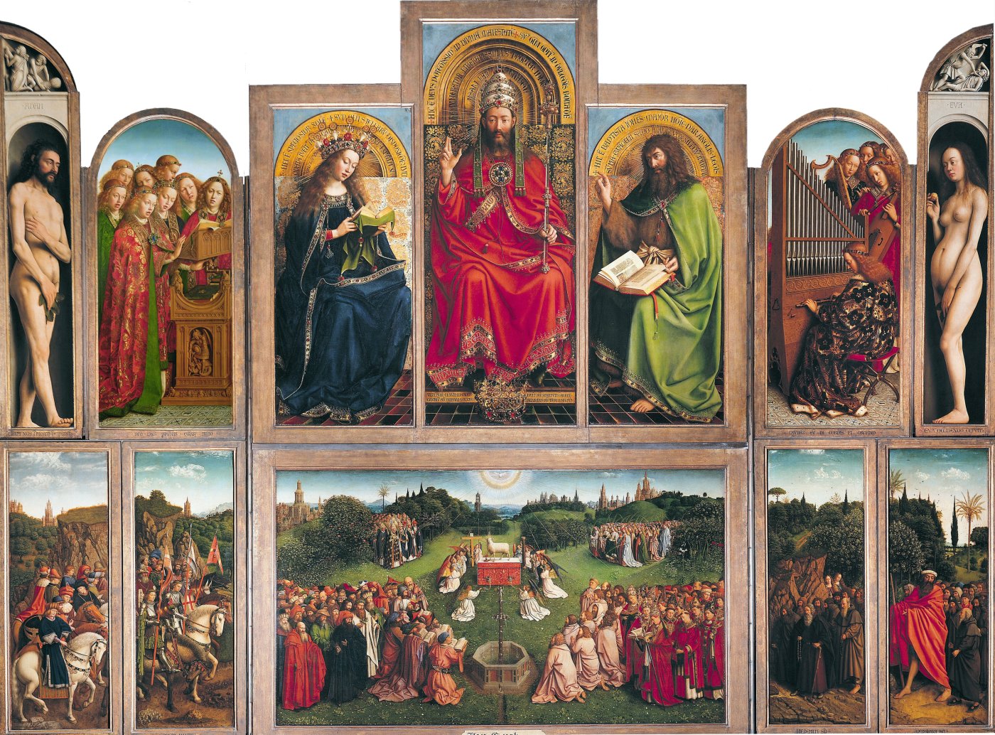 Altarpiece of the Lamb (Outer Panels) - Jan van Eyck