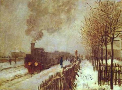 Train dans la neige