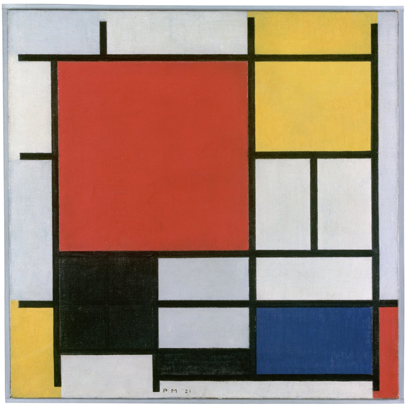 Composition avec rouge noir bleu et jaune - Piet Mondrian