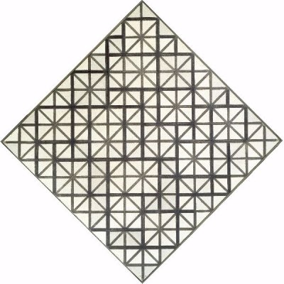 Composition in Diamond with Gray and Lines