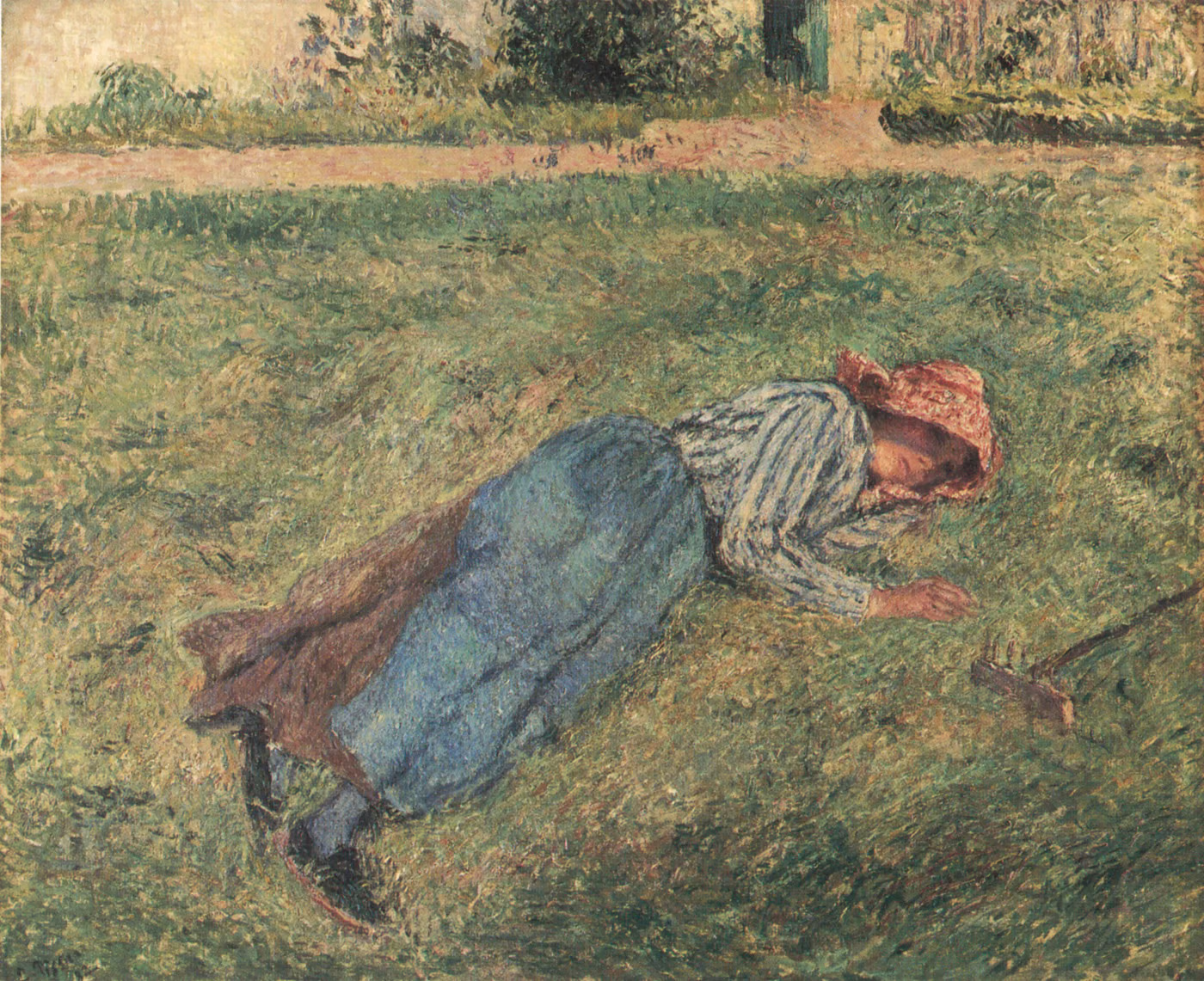 Le Repos, paysanne couchée dans l´herbe, Pontoise