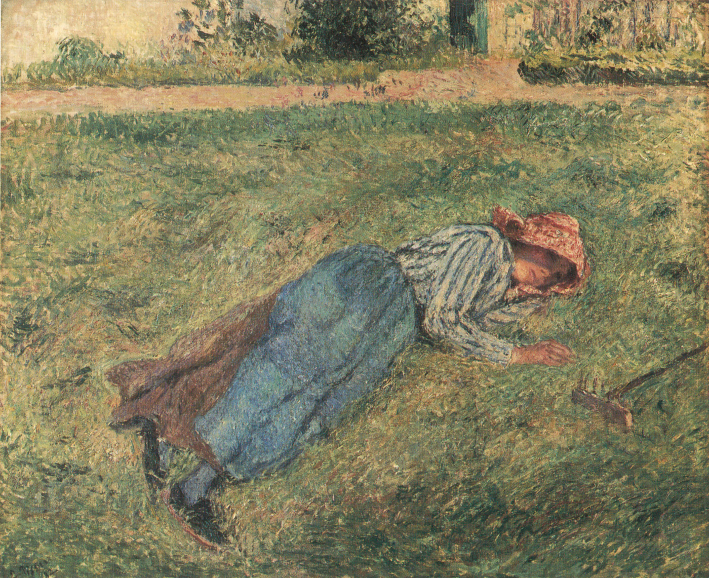 Le Repos, paysanne couchée dans l´herbe, Pontoise