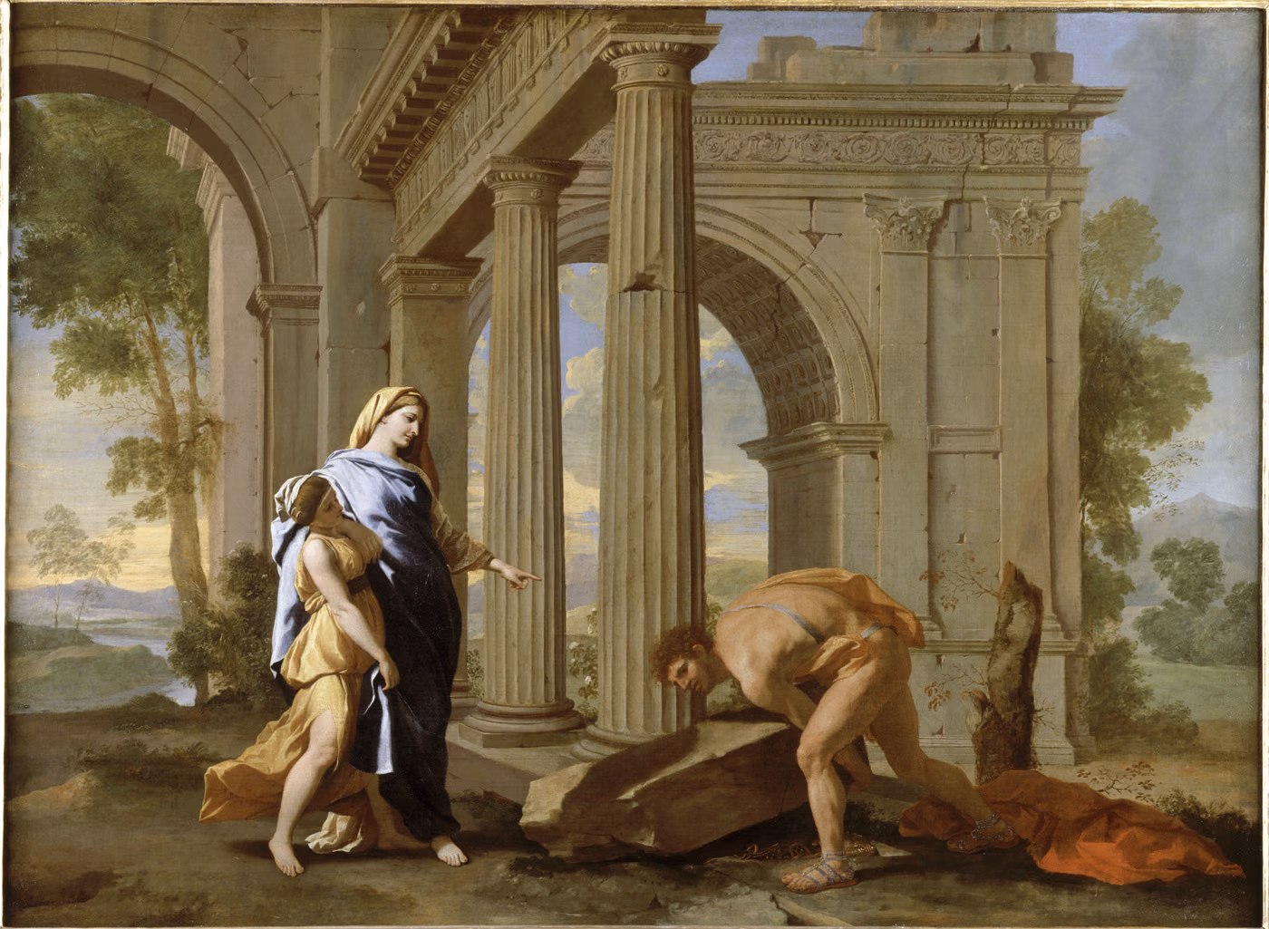 Thésée retrouve l’épée de son père - Nicolas Poussin