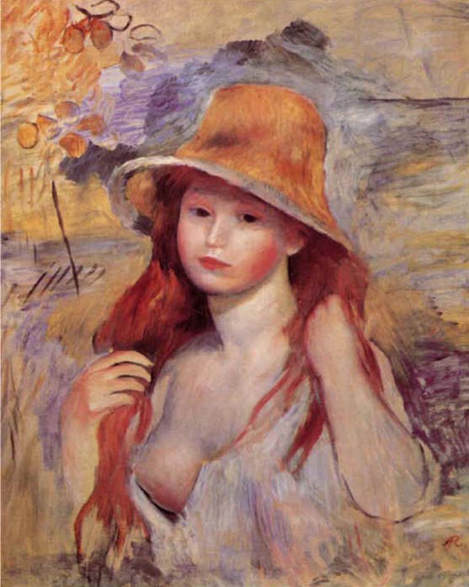 Fille au chapeau de paille - Pierre-Auguste Renoir