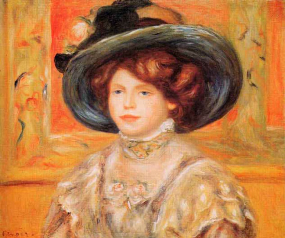 Jeune femme au chapeau bleu - Pierre-Auguste Renoir