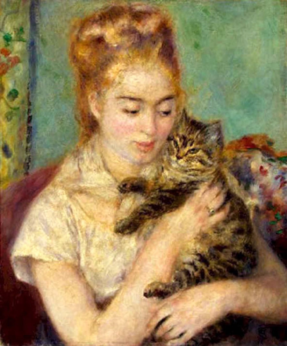 Fille au chat - Pierre-Auguste Renoir