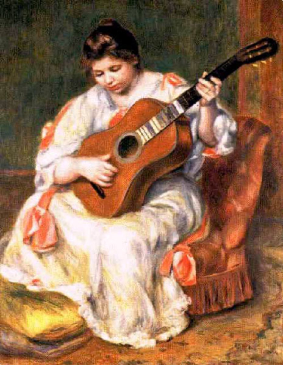 Femme jouant de la guitare - Pierre-Auguste Renoir
