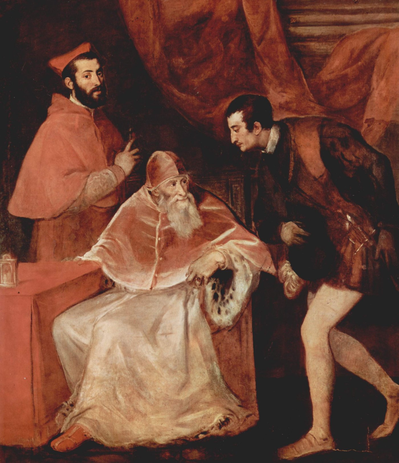 Portrait of Pope Paul III with his Nephews - Titien
