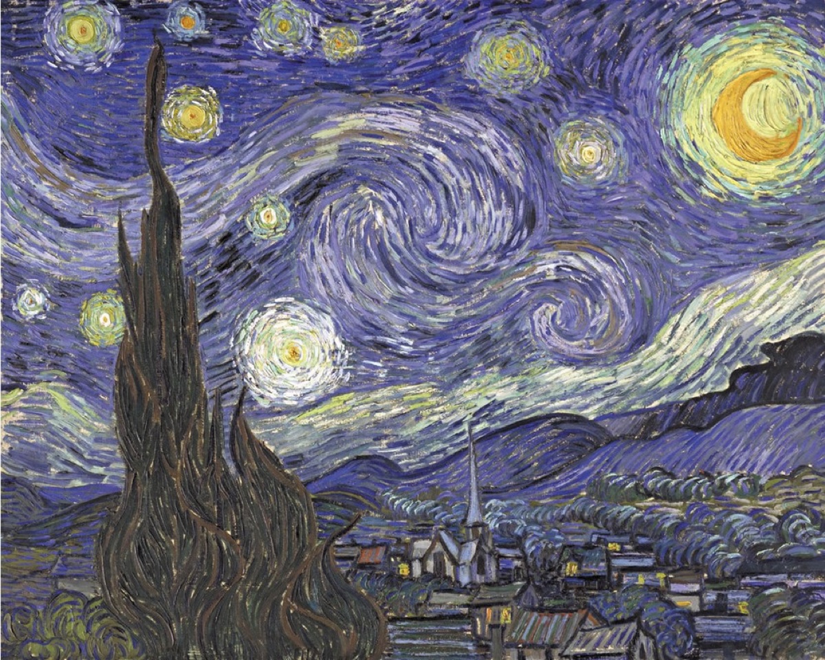 Nuit étoilée (cyprès et village) - Vincent Van Gogh