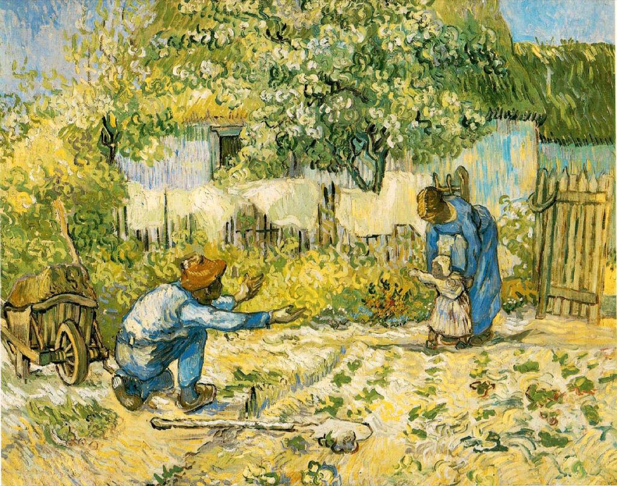 Les premiers pas (d'après Millet) - Vincent Van Gogh