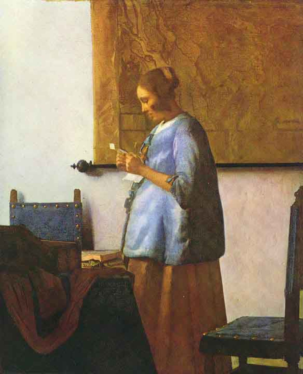La femme en bleu lisant une lettre - Jan Vermeer