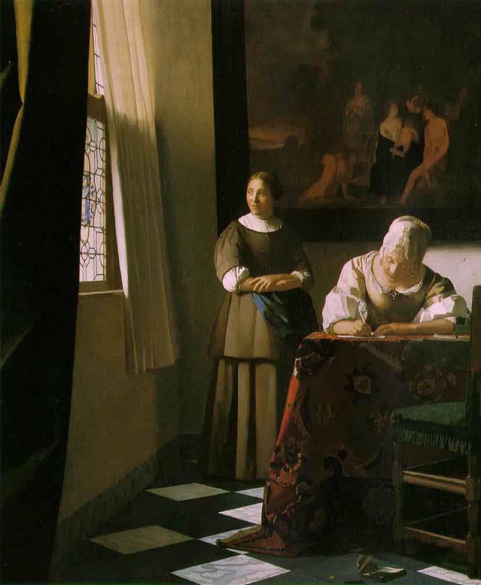Une dame écrivant une lettre et sa servante - Jan Vermeer